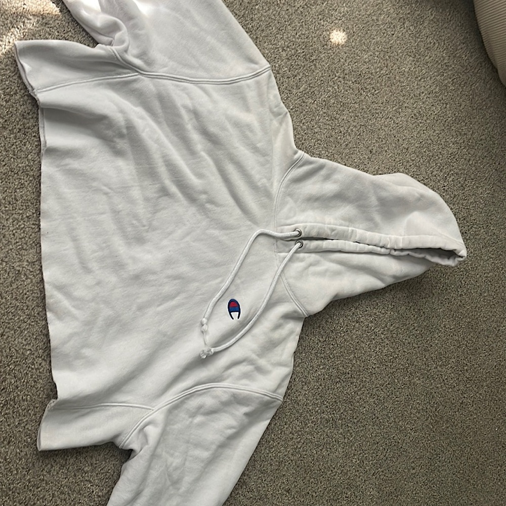 Cropped White Champion Hoddie